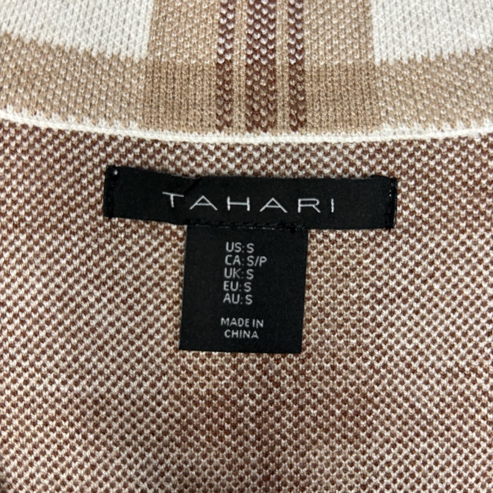 TAHARI | Plaid Preppy Cropped Light Academia Stretchy Sweater Jacket | Size S - Picture 4 of 5